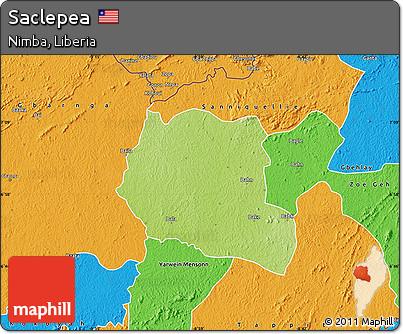 Physical Map of Saclepea, political outside