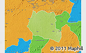 Physical Map of Saclepea, political outside