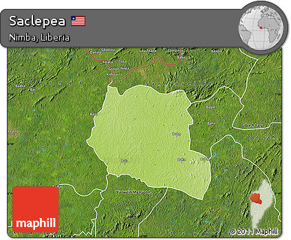 Physical Map of Saclepea, satellite outside