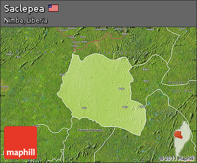 Physical Map of Saclepea, satellite outside