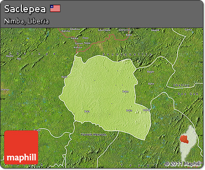 Physical Map of Saclepea, satellite outside