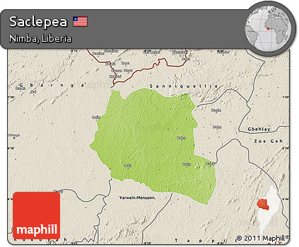 Physical Map of Saclepea, shaded relief outside
