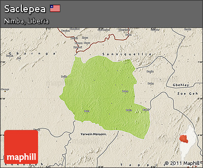 Physical Map of Saclepea, shaded relief outside