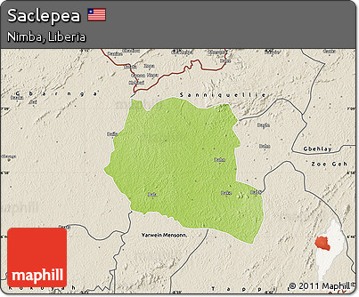 Physical Map of Saclepea, shaded relief outside