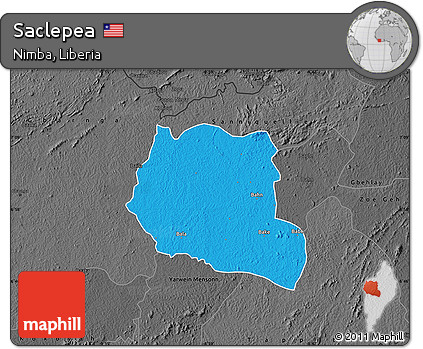 Political Map of Saclepea, darken, desaturated