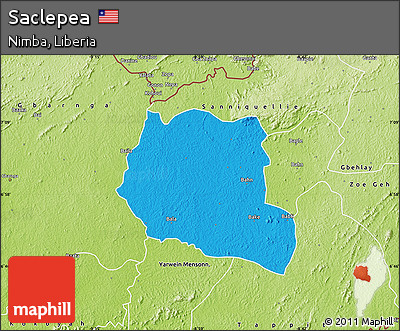 Political Map of Saclepea, physical outside