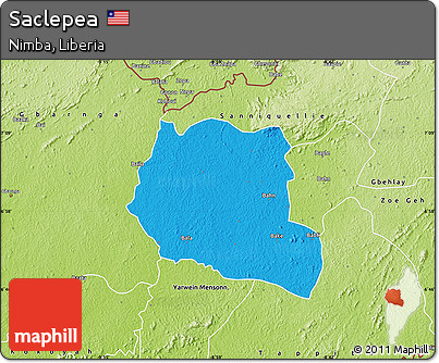 Political Map of Saclepea, physical outside