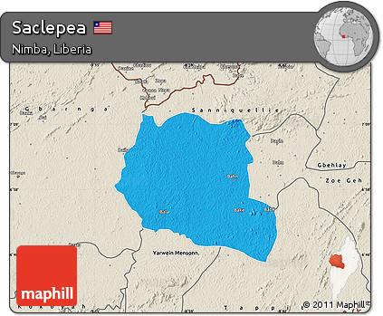 Political Map of Saclepea, shaded relief outside