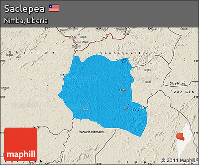 Political Map of Saclepea, shaded relief outside