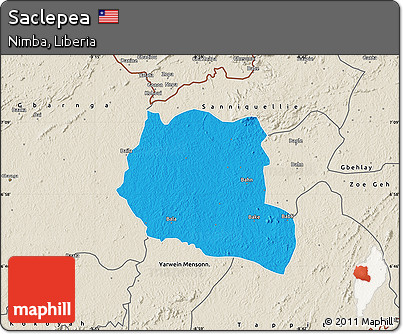 Political Map of Saclepea, shaded relief outside