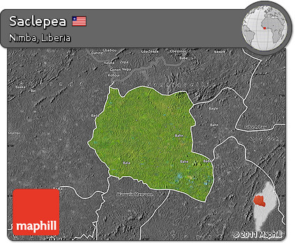 Satellite Map of Saclepea, desaturated