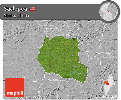 Satellite Map of Saclepea, lighten, desaturated