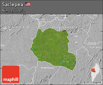 Satellite Map of Saclepea, lighten, desaturated