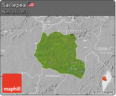 Satellite Map of Saclepea, lighten, desaturated