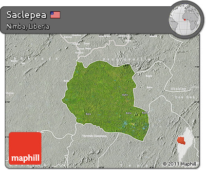 Satellite Map of Saclepea, lighten, semi-desaturated