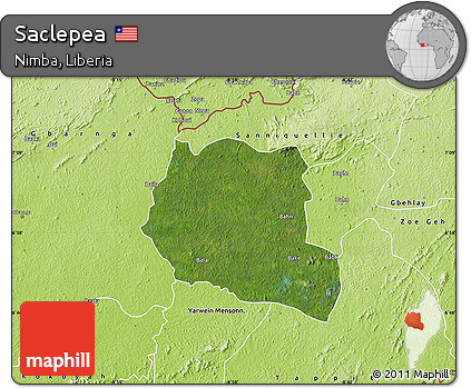 Satellite Map of Saclepea, physical outside
