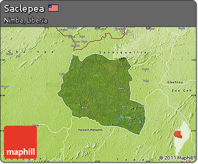 Satellite Map of Saclepea, physical outside