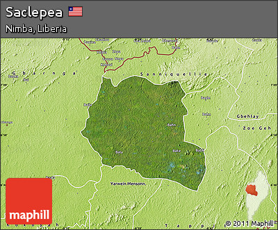 Satellite Map of Saclepea, physical outside