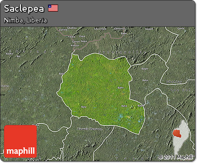 Satellite Map of Saclepea, semi-desaturated