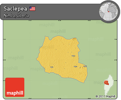 Savanna Style Map of Saclepea, single color outside