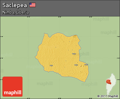 Savanna Style Map of Saclepea, single color outside