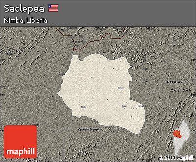 Shaded Relief Map of Saclepea, darken