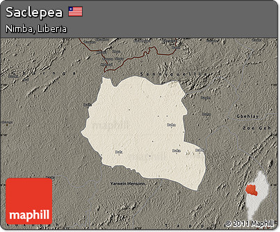 Shaded Relief Map of Saclepea, darken