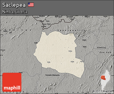 Shaded Relief Map of Saclepea, darken, semi-desaturated