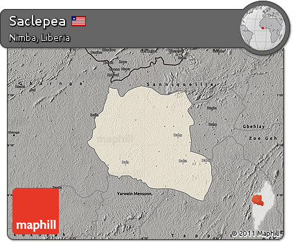 Shaded Relief Map of Saclepea, darken, semi-desaturated