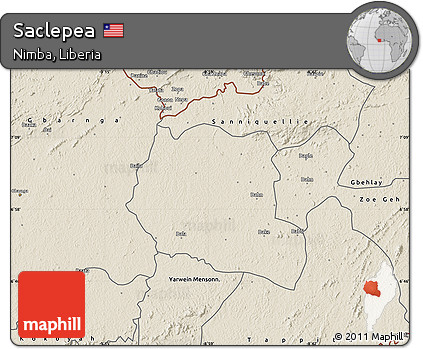 Shaded Relief Map of Saclepea