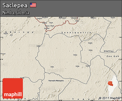 Shaded Relief Map of Saclepea