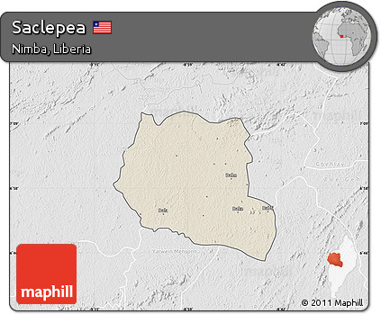 Shaded Relief Map of Saclepea, lighten, desaturated