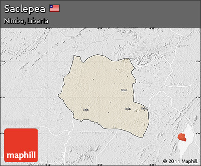 Shaded Relief Map of Saclepea, lighten, desaturated