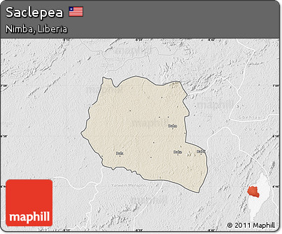 Shaded Relief Map of Saclepea, lighten, desaturated