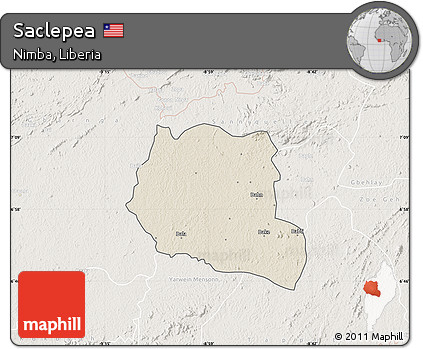 Shaded Relief Map of Saclepea, lighten