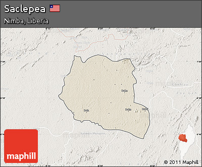 Shaded Relief Map of Saclepea, lighten