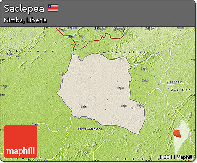 Shaded Relief Map of Saclepea, physical outside