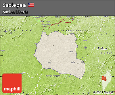 Shaded Relief Map of Saclepea, physical outside