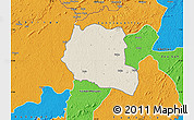 Shaded Relief Map of Saclepea, political outside