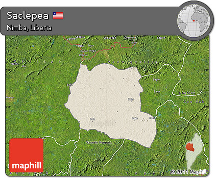 Shaded Relief Map of Saclepea, satellite outside