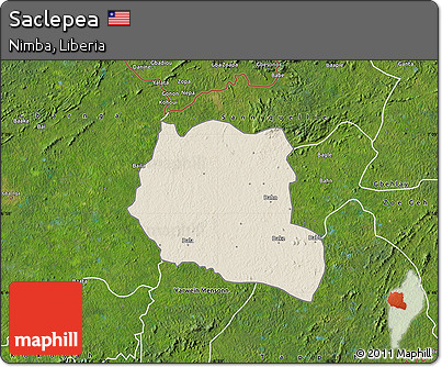Shaded Relief Map of Saclepea, satellite outside
