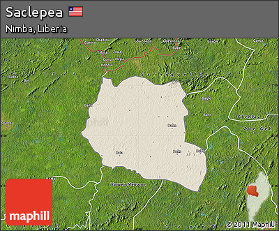 Shaded Relief Map of Saclepea, satellite outside