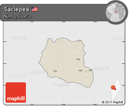 Shaded Relief Map of Saclepea, single color outside