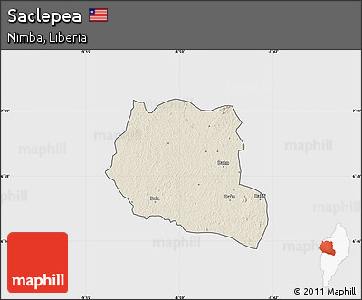 Shaded Relief Map of Saclepea, single color outside