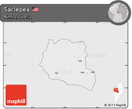 Silver Style Map of Saclepea, single color outside