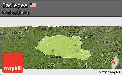 Physical Panoramic Map of Saclepea, darken