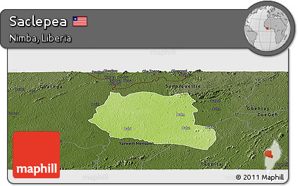 Physical Panoramic Map of Saclepea, darken
