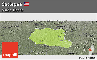 Physical Panoramic Map of Saclepea, darken, semi-desaturated