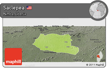 Physical Panoramic Map of Saclepea, darken, semi-desaturated