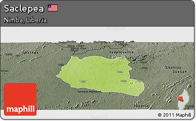 Physical Panoramic Map of Saclepea, darken, semi-desaturated